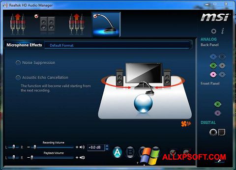 Снимак заслона Realtek Audio Driver Windows XP