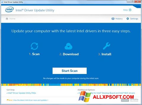 Снимак заслона Intel Driver Update Utility Windows XP