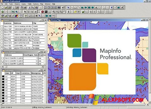Снимак заслона MapInfo Professional Windows XP