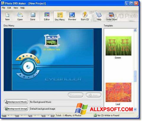 Снимак заслона DVD Maker Windows XP