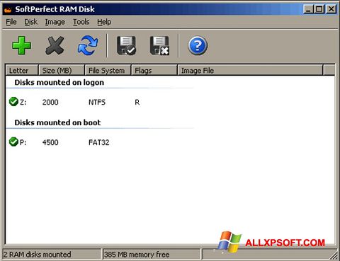 Снимак заслона SoftPerfect RAM Disk Windows XP