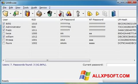 Снимак заслона SAMInside Windows XP
