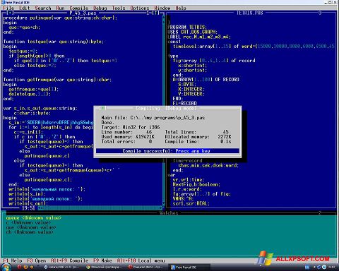 Снимак заслона Free Pascal Windows XP