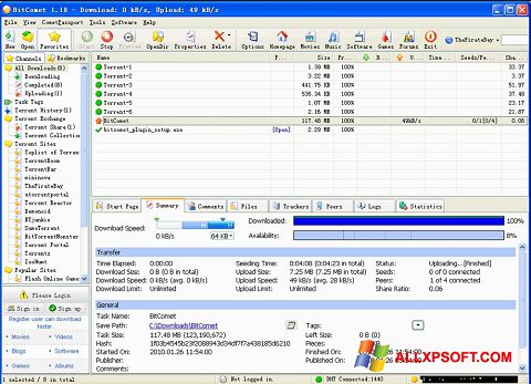 Снимак заслона BitComet Windows XP