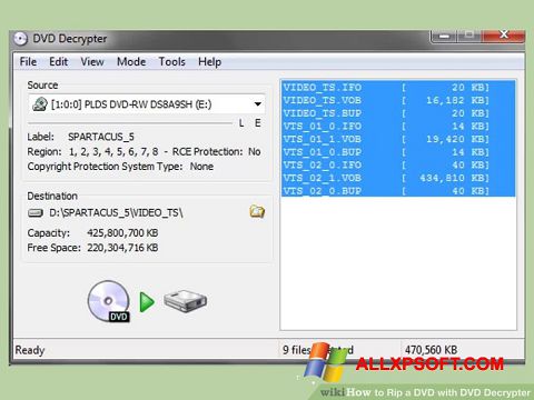 Снимак заслона DVD Decrypter Windows XP