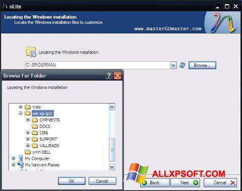 Снимак заслона nLite Windows XP