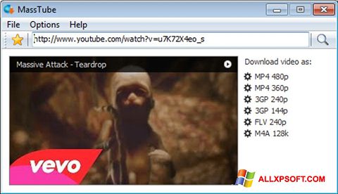 Снимак заслона MassTube Windows XP