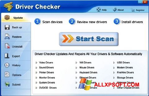 Снимак заслона Driver Checker Windows XP