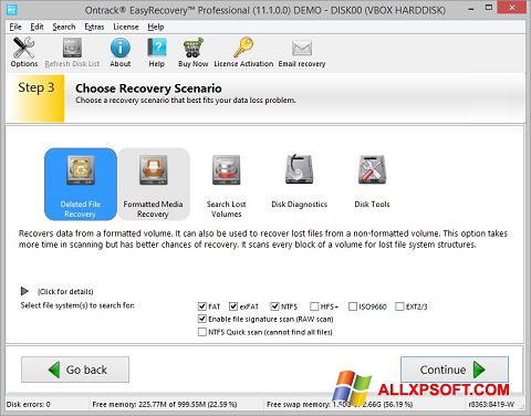 Снимак заслона EasyRecovery Professional Windows XP