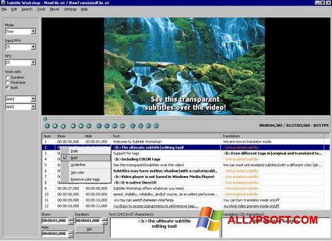 Снимак заслона Subtitle Workshop Windows XP