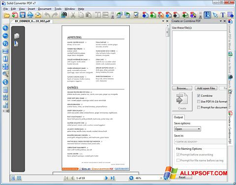 Снимак заслона Solid Converter PDF Windows XP