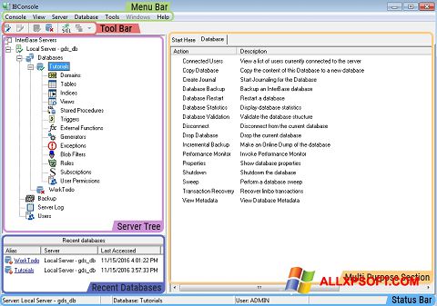 Снимак заслона InterBase Windows XP