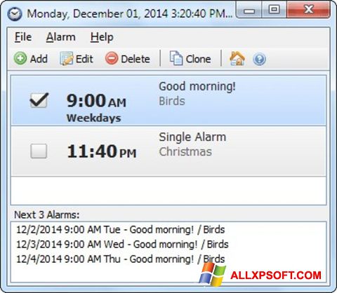 Снимак заслона Free Alarm Clock Windows XP