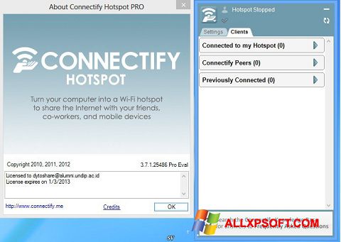 Снимак заслона Connectify Pro Windows XP