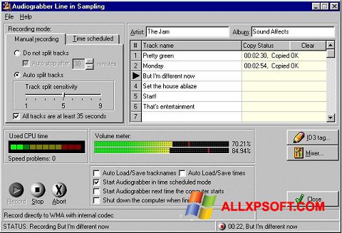 Снимак заслона Audiograbber Windows XP