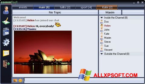 Снимак заслона CommFort Windows XP