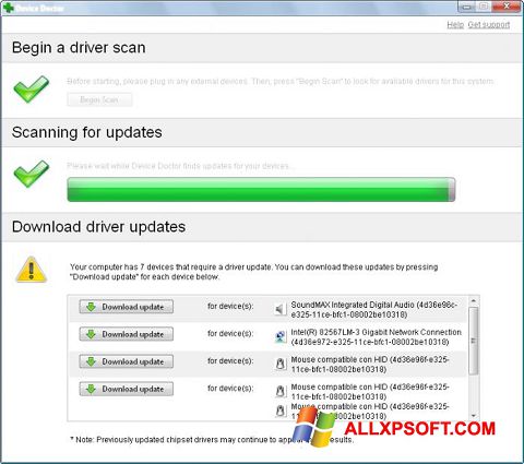 Снимак заслона Device Doctor Windows XP