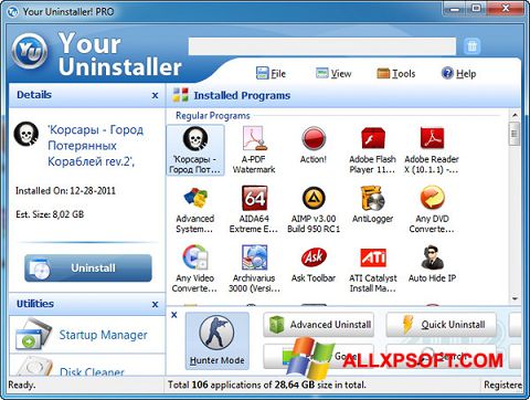 Снимак заслона Your Uninstaller Windows XP