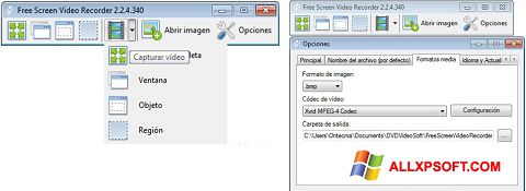 Снимак заслона Free Screen Video Recorder Windows XP