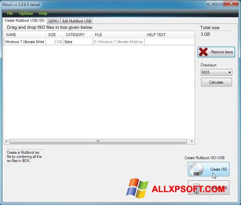 Снимак заслона XBoot Windows XP