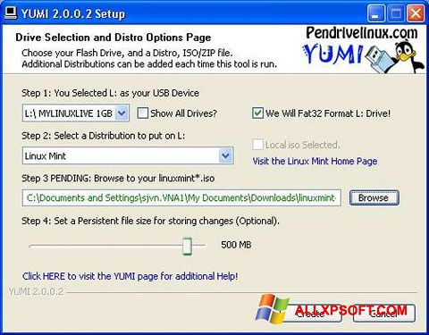 Снимак заслона YUMI Windows XP