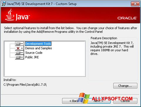 Снимак заслона Java SE Development Kit Windows XP