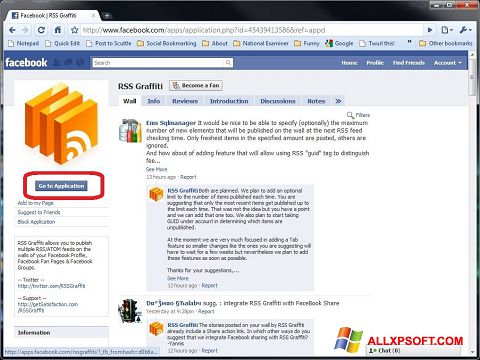 Снимак заслона Facebook Windows XP