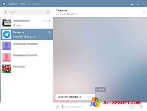 Снимак заслона Telegram Desktop Windows XP