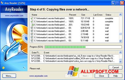 Снимак заслона AnyReader Windows XP