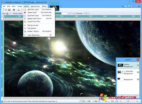Снимак заслона Paint.NET Windows XP